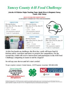 Cover photo for Yancey County 4-H Food Challenge