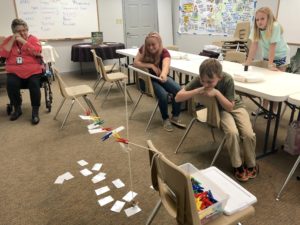 youth group playing fishing for friends game