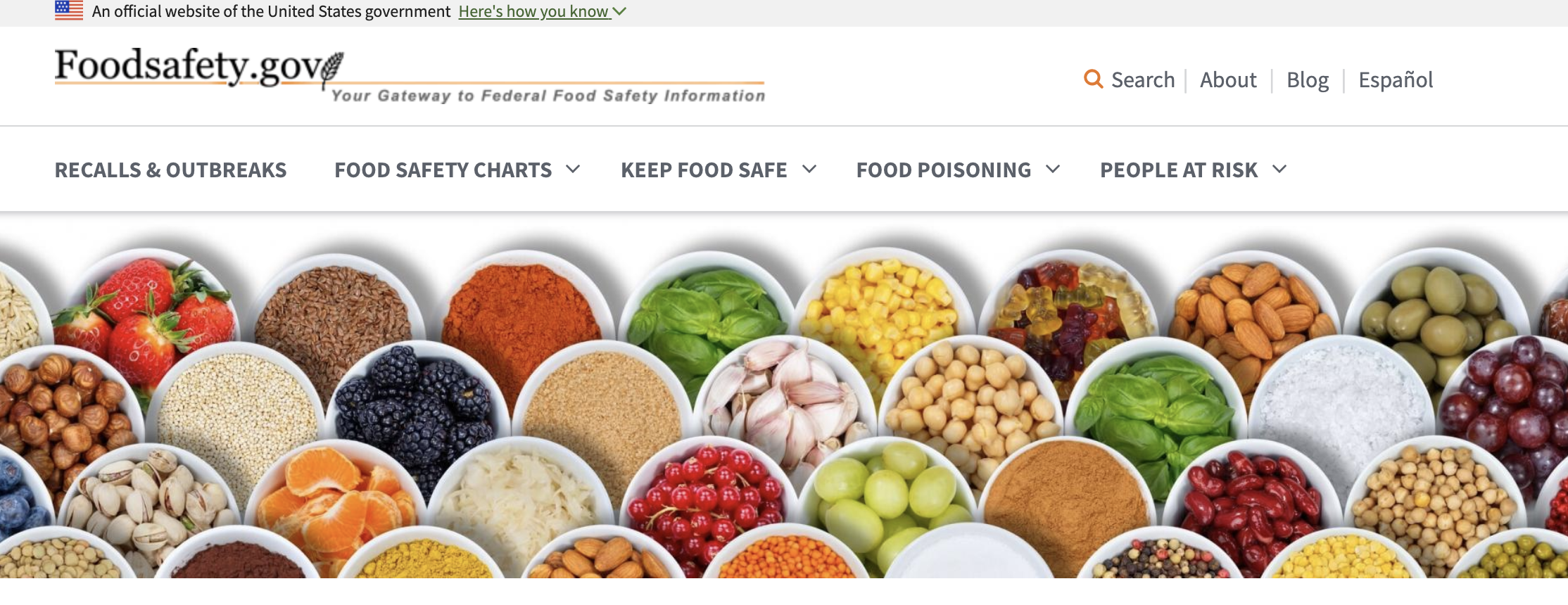 Foodsafety.gov page header