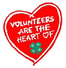 Red Heart with Saying "Volunteers are the heart of 4H"