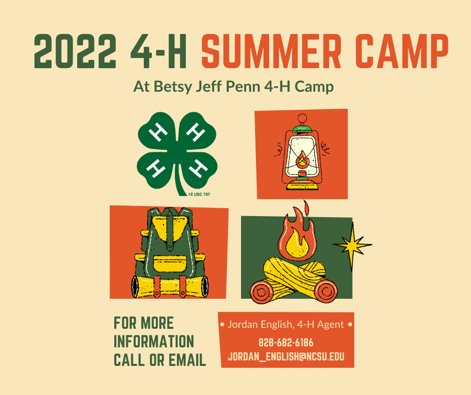 2022 4-H Summer Camp poster
