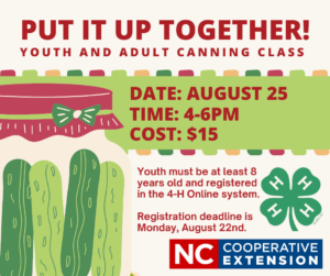Cover photo for Register Now for Our Put It Up Together Youth and Adult Canning Class