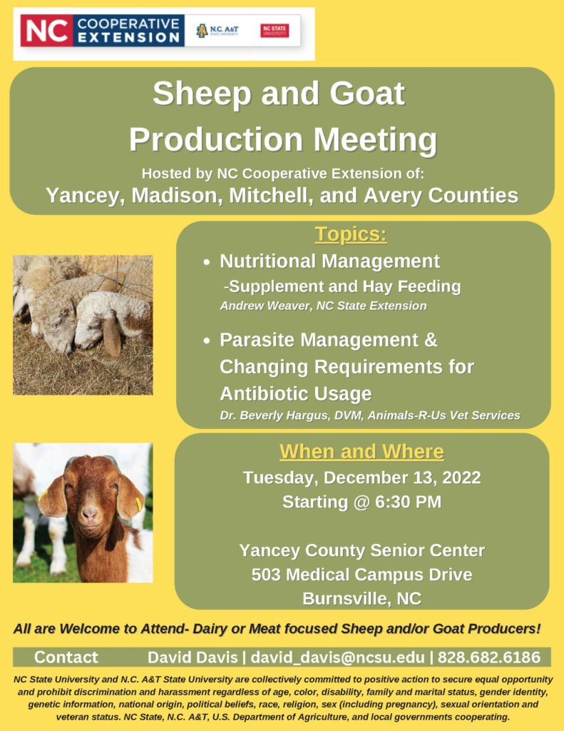 Sheep and Goat production meeting Flyer