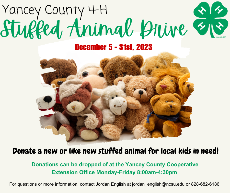 Yancey County 4-H Stuffed Animal Drive