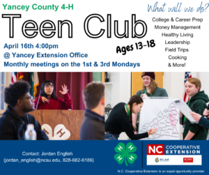 Cover photo for New 4-H Teen Club