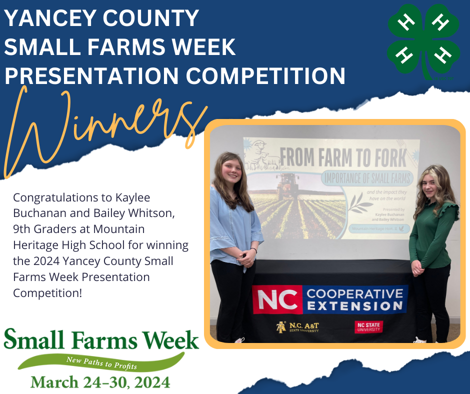 Small Farms Week Presentation Competition Winners, Kaylee Buchanan and Bailey Whitson