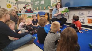 reading to kids at story time