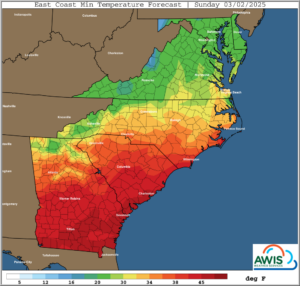 Cover photo for AWIS Weather Advisory: POTENTIAL FREEZE Late This Weekend, Into Monday.