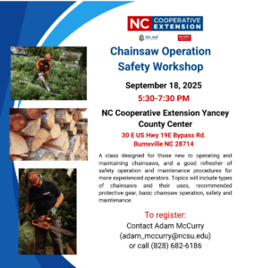 Cover photo for Chainsaw Operation, Safety and Maintenance Class